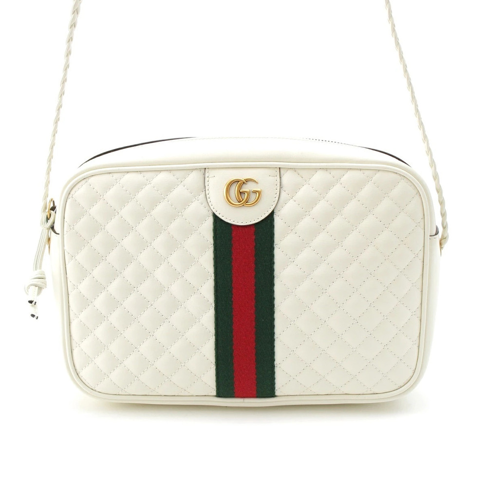 Gucci GG Marmont Sherry Quilted Leather Shoulder Bag White